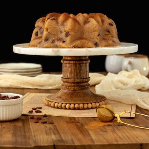 Greek halva on a cake stand.