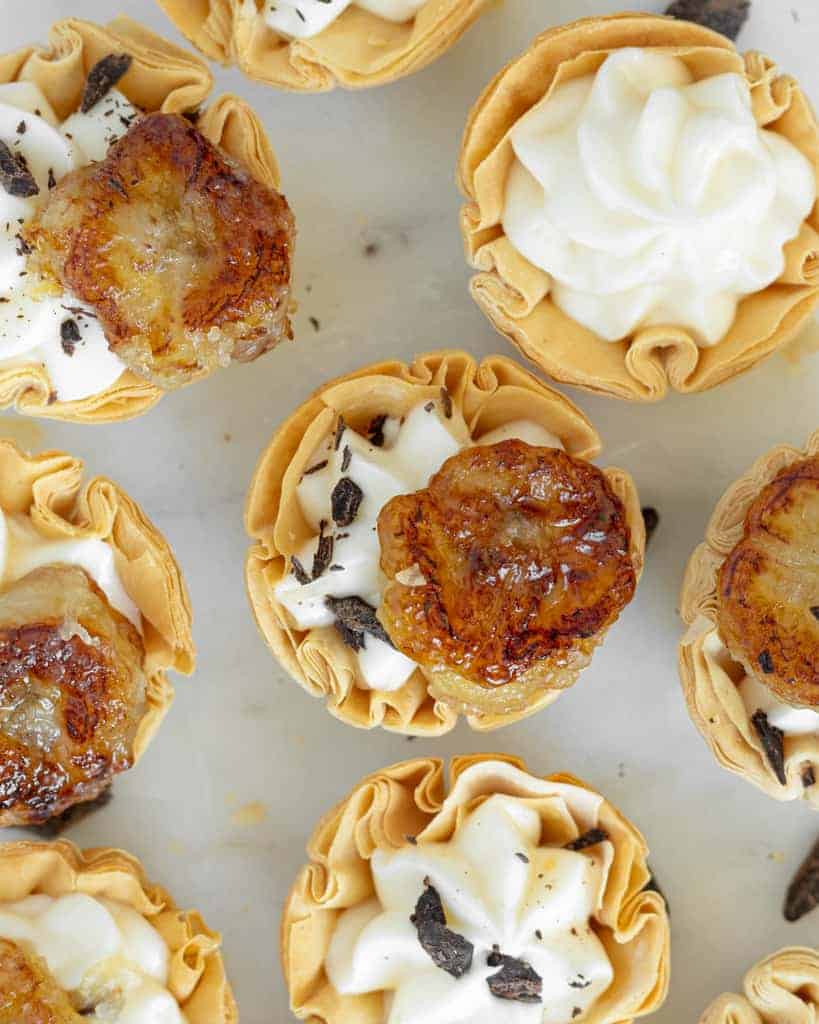 Easy Caramelized Banana Phyllo Cups