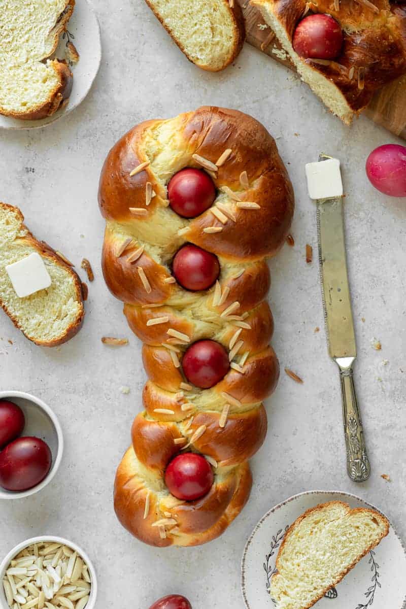 Tsoureki - Greek Easter Sweet Bread - siftnwhisk