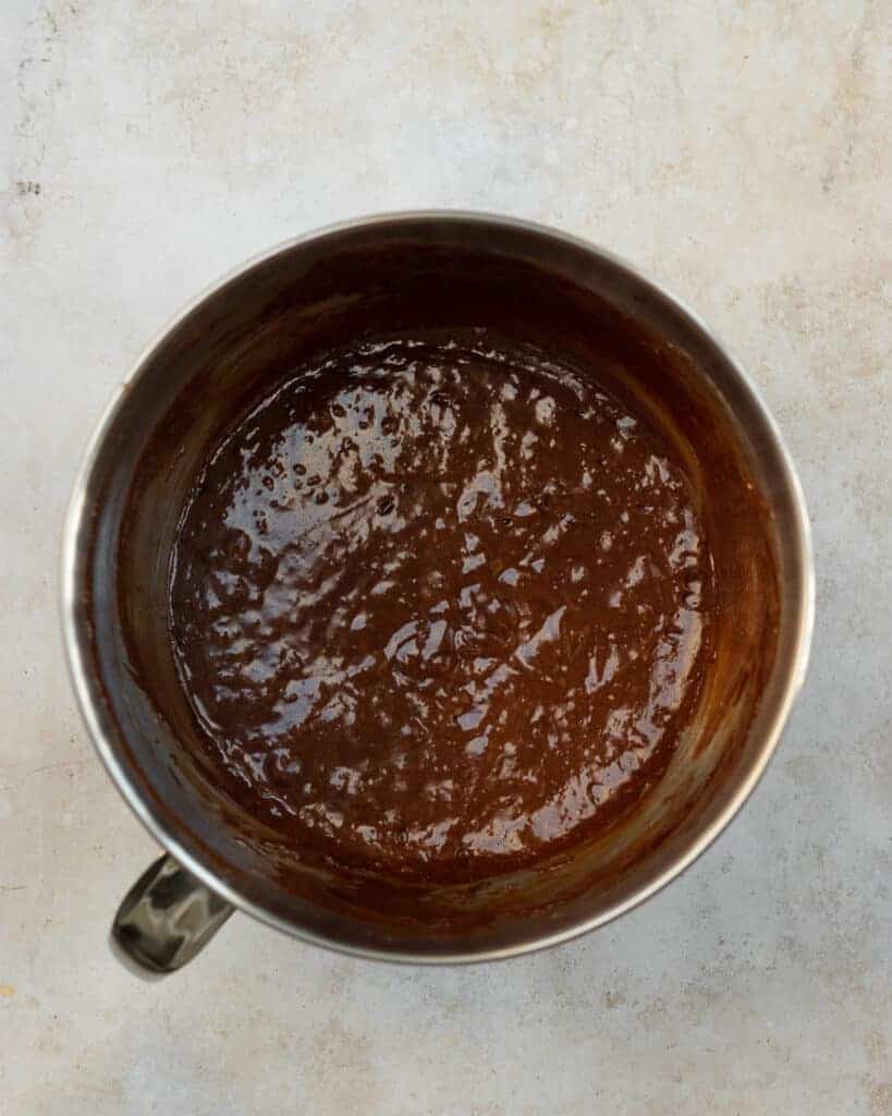 Pumpkin Patch Brownie batter should be medium thick and smooth.
