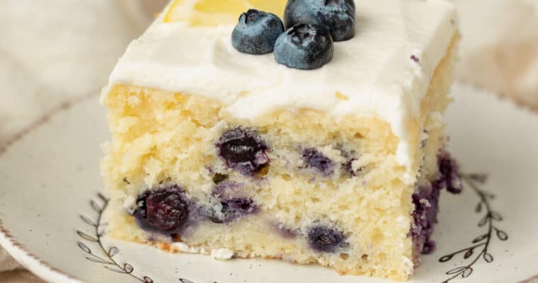 Blueberry Lemon Sheet Cake with Mascarpone Frosting